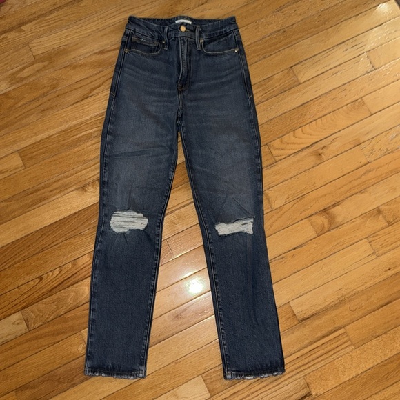 Good American good classic ripped straight leg jeans - Picture 5 of 8